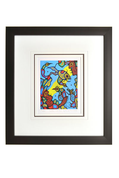 Norval Morrisseau "Farther and Sun" Framed Limited Edition