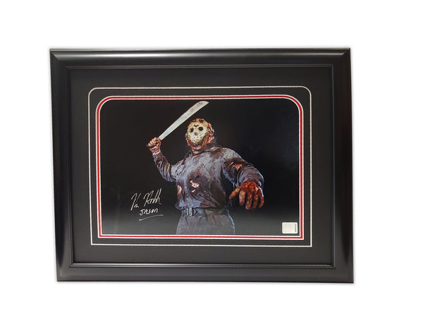 Kane Hodder "JASON VOORHEES" Machette 19.5x16.5 Framed Autographed Print