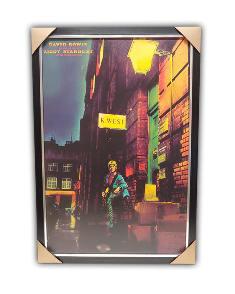 David Bowie " ZIGGY STARDUST " 27' x 39'  Texturized Framed Licensed Print