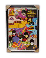 The Beatles " YELLOW SUBMARINE " 27' x 39'  Texturized Framed Licensed Print