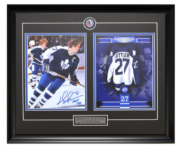 Toronto Maple Leafs Darryl Sittler Action Shot Autographed & Tribute Unsigned Framed 8x10 Photos
