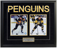 Pittsburgh Penguins Mario Lemieux & Sidney Crosby Double Framed 8x10 Licensed Photos -