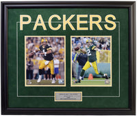 Green Bay Packers Brett Favre & Aaron Rodgers Double Framed 8x10 Licensed Photos -