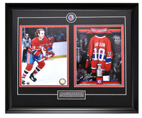 Montreal Canadiens Guy Lafleur Action Shot Autographed & Tribute Unsigned Framed 8x10 Photos