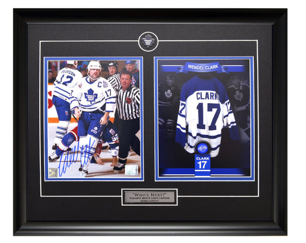 Toronto Maple Leafs Wendel Clark Action Shot Autographed & Tribute Unsigned Framed 8x10 Photos