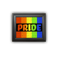Framed "PRIDE" Love is Love Print Personalized Gift Housewarming Picture Frame Home Decor Wall Decor Premium Quality
